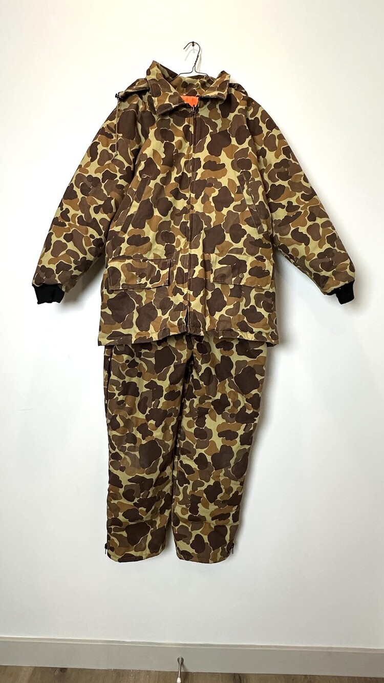 Vintage Mount'n Prairie Camo Hunting Jacket Bibs Set Mens Large Reversible 90s